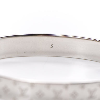 Louis Vuitton Palladium Monogram Nanogram Cuff S Silver 4 of 5