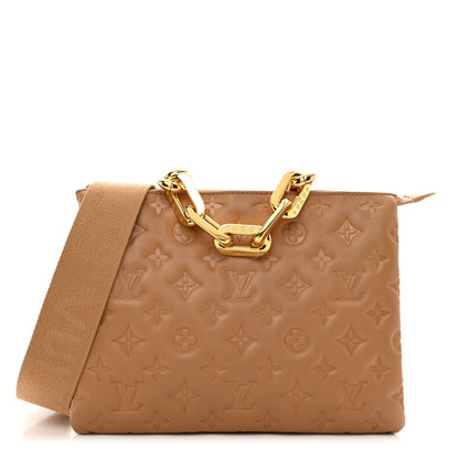 Louis Vuitton Lambskin Embossed Monogram Coussin PM Camel 1 of 10