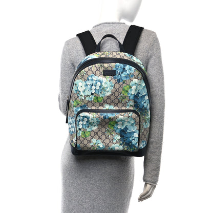 Gucci GG Supreme Monogram Blooms Medium Day Backpack Beige Blue Navy 2 of 10