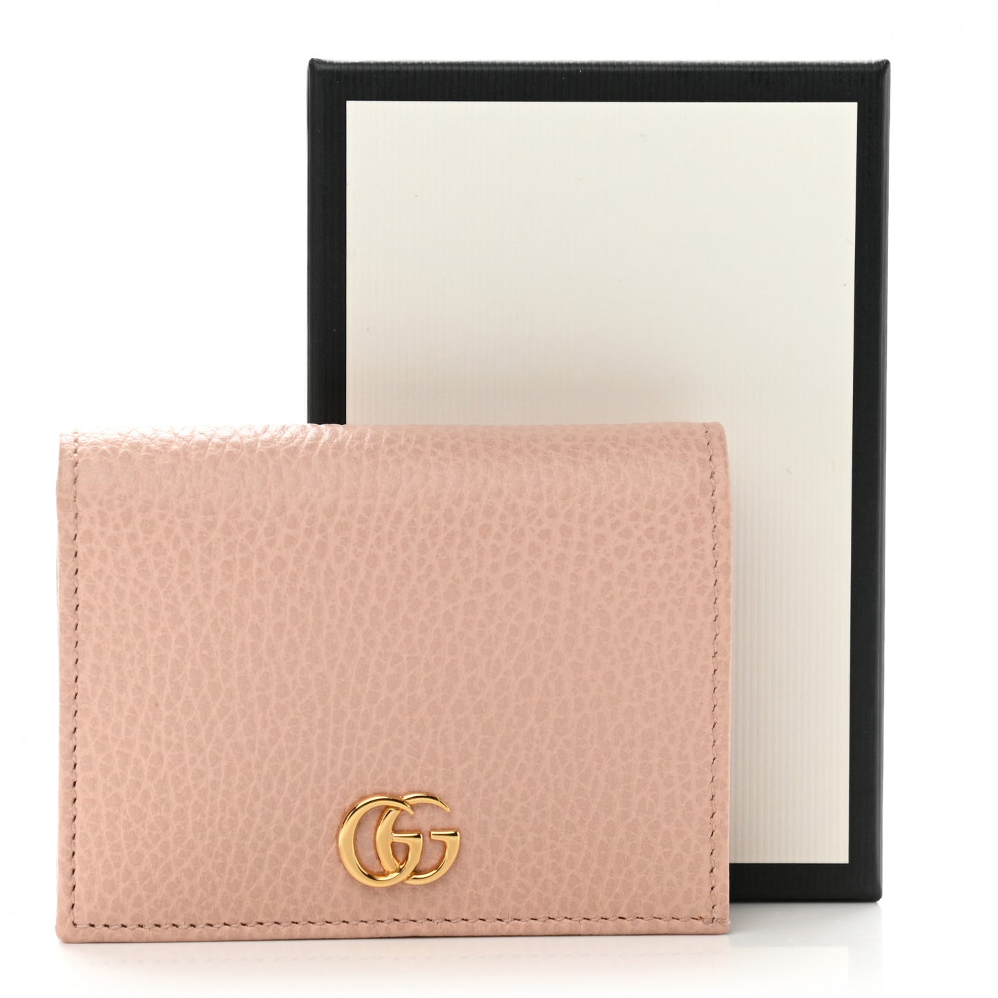 Dollar Calfskin GG Marmont Card Case Perfect Pink