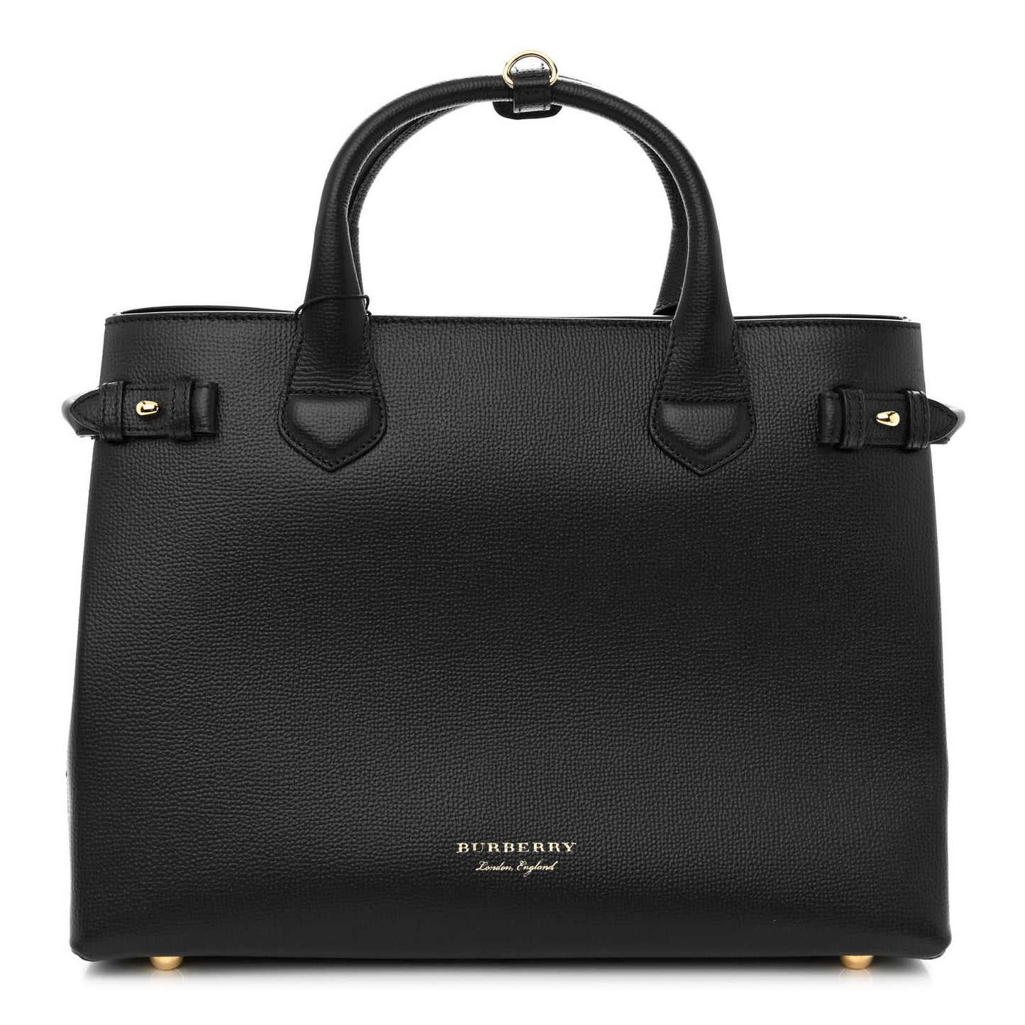 Derby Calfskin House Check Medium Banner Tote Black