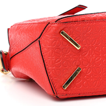 Loewe Calfskin Embossed Small Puzzle Bag Red 8 of 9