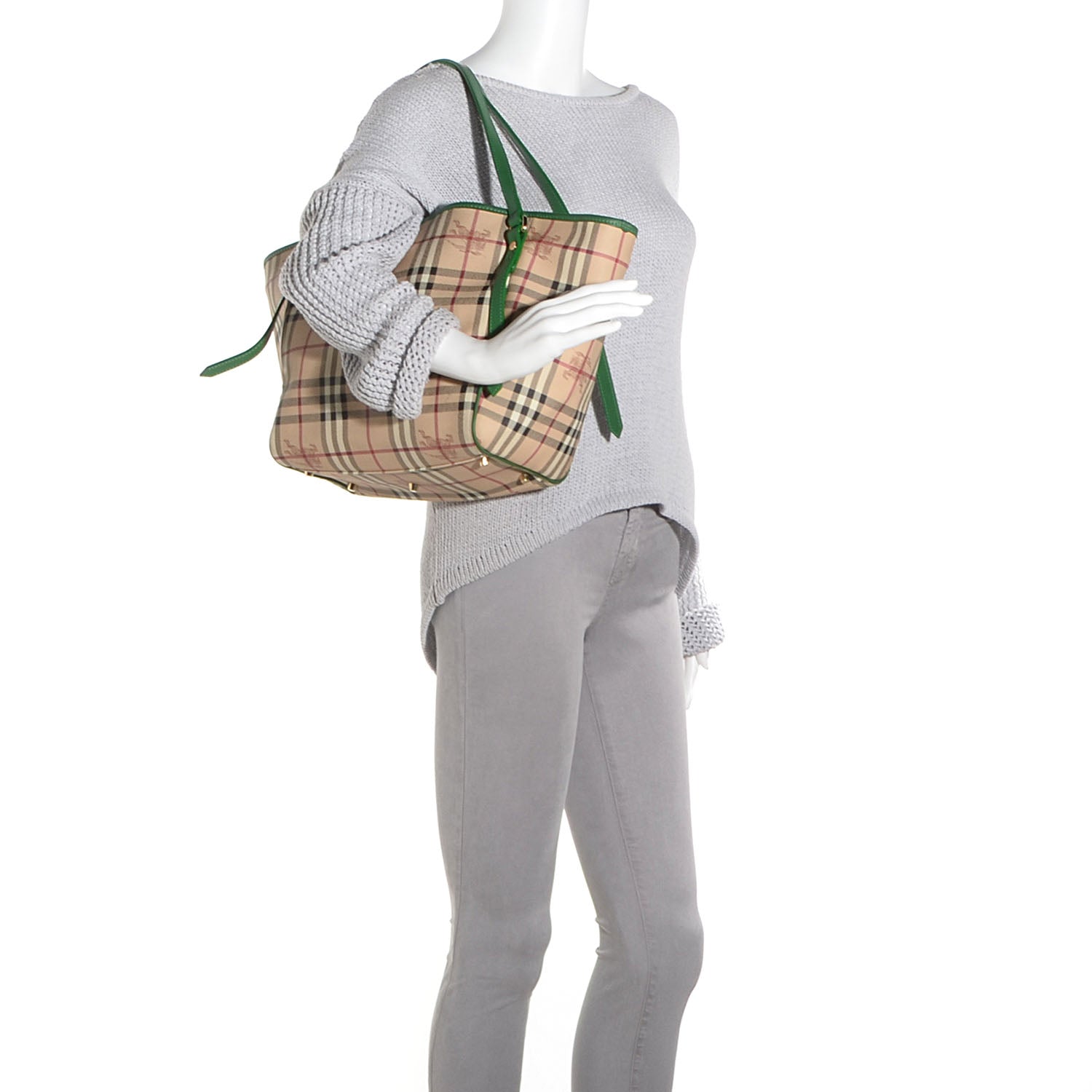 Burberry Haymarket Check Small Canterbury Tote Pine 2 of 8