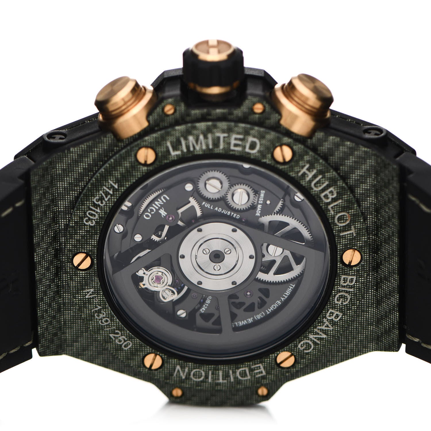 Hublot Carbon Rubber 45mm Big Bang Unico Limited Edition Automatic Watch Black 411.YG.1198.NR.ITI16 4 of 5
