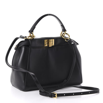 Fendi Nappa Mini Peekaboo Iconic Satchel Black 3 of 7