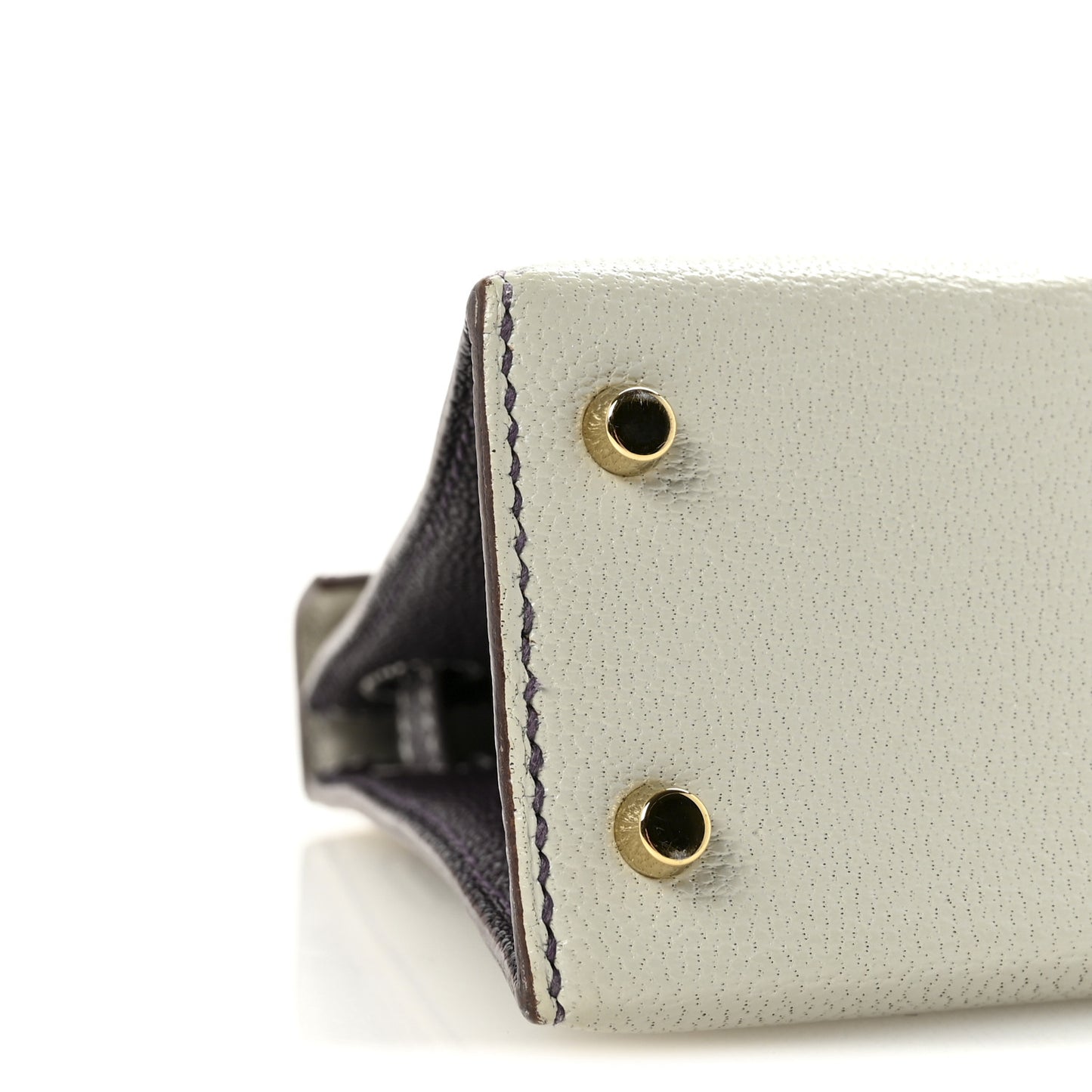 Chevre Mysore Horseshoe Mini Kelly Sellier 20 Gris Perle Raisin