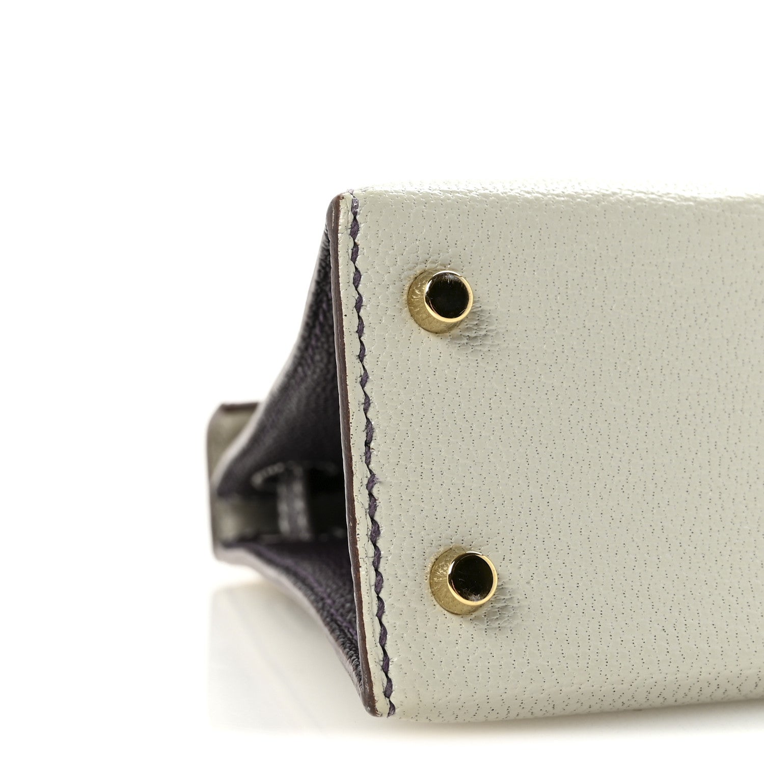Hermes Chevre Mysore Horseshoe Mini Kelly Sellier 20 Gris Perle Raisin 8 of 9