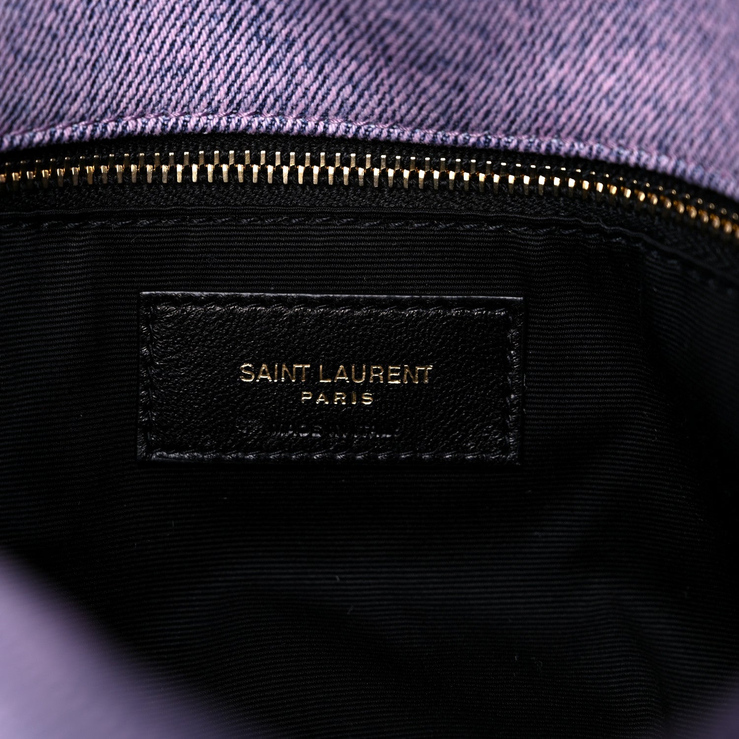 Saint Laurent Denim Quilted Medium Loulou Puffer Monogram Chain Satchel Bleached Lilac 6 of 9