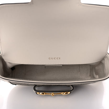 Gucci GG Supreme Monogram Web Mini Horsebit 1955 Shoulder Bag Beige Mystic White 5 of 12