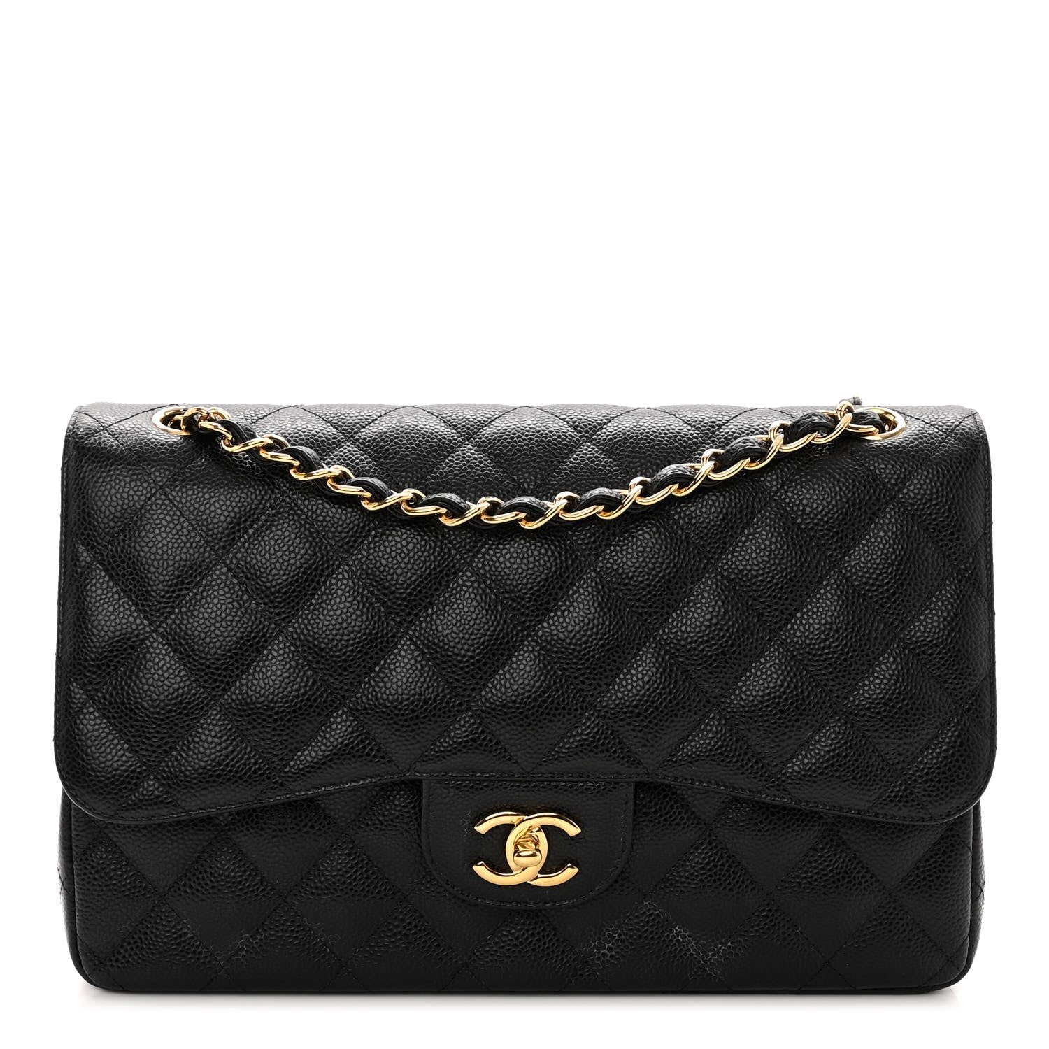 Chanel Caviar Quilted Jumbo Double Flap Black 1 of 13