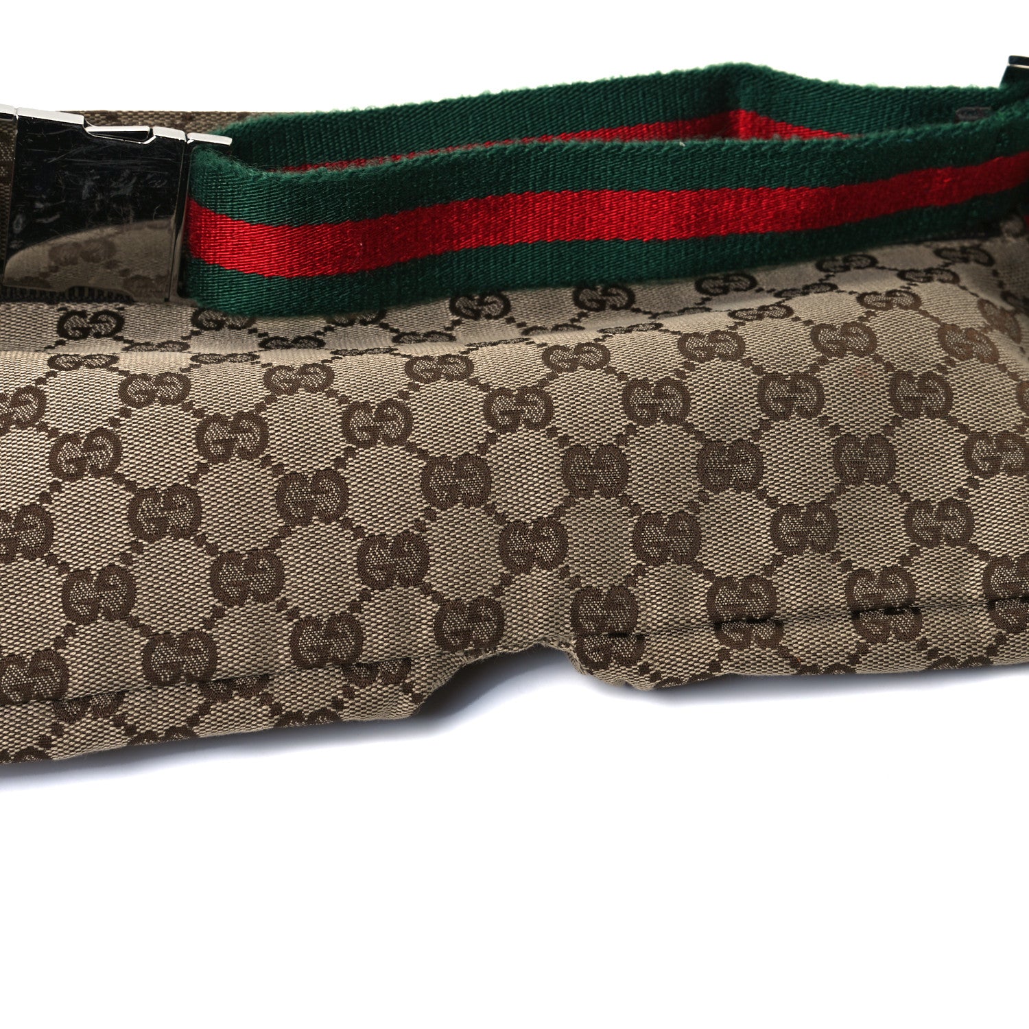 Gucci GG Monogram Web Double Pocket Belt Bag Dark Brown 25 of 25