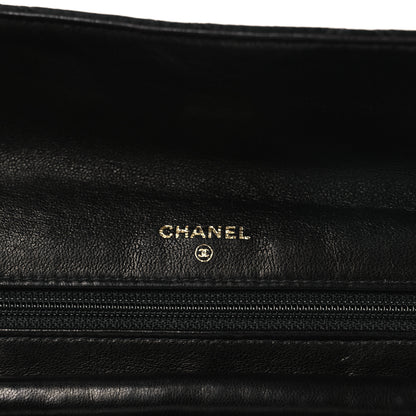 Chanel Satin Quilted Jewelry Roll Case Black 6 of 10