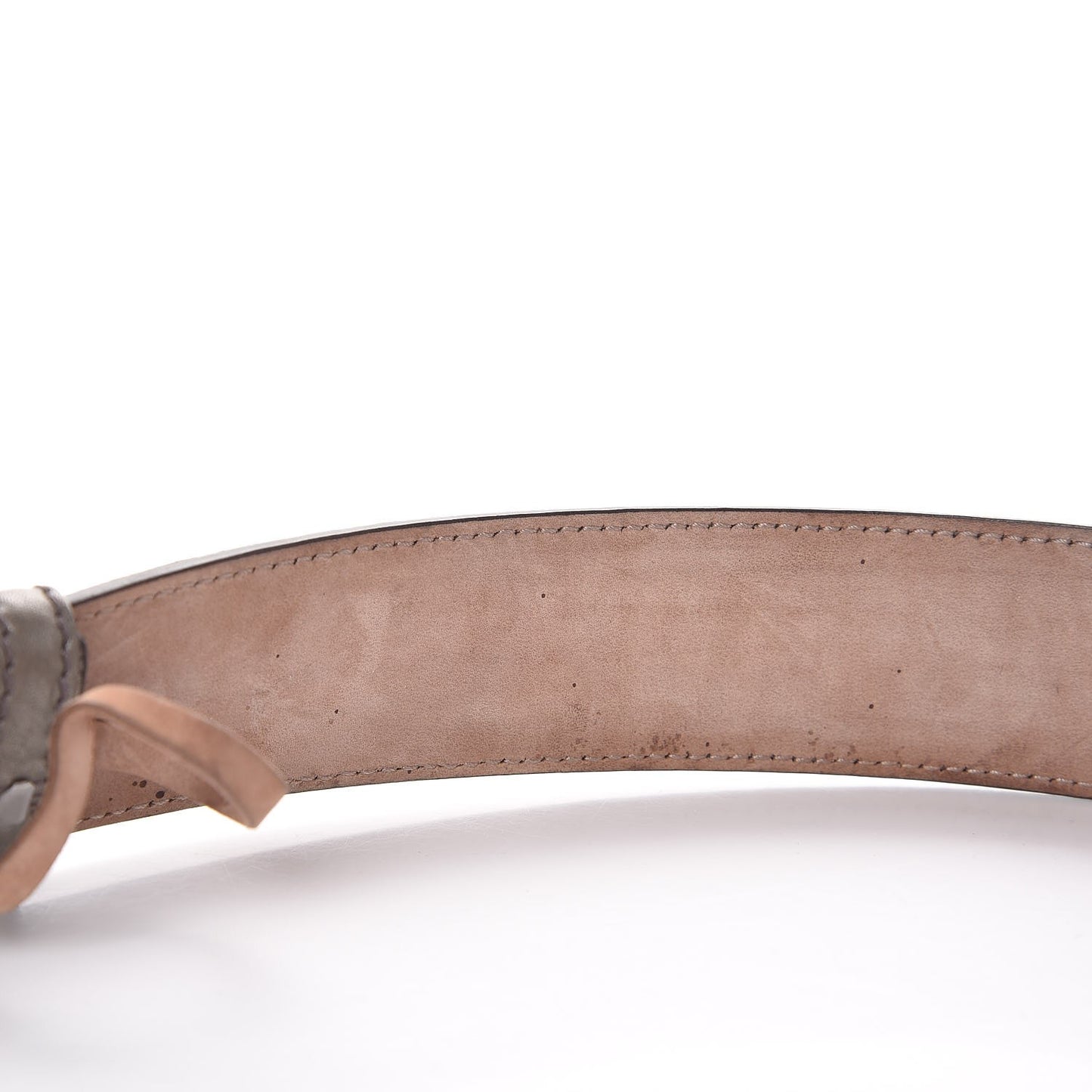 Metallic Calfskin Interlocking G 40mm Belt 85 34 Pewter