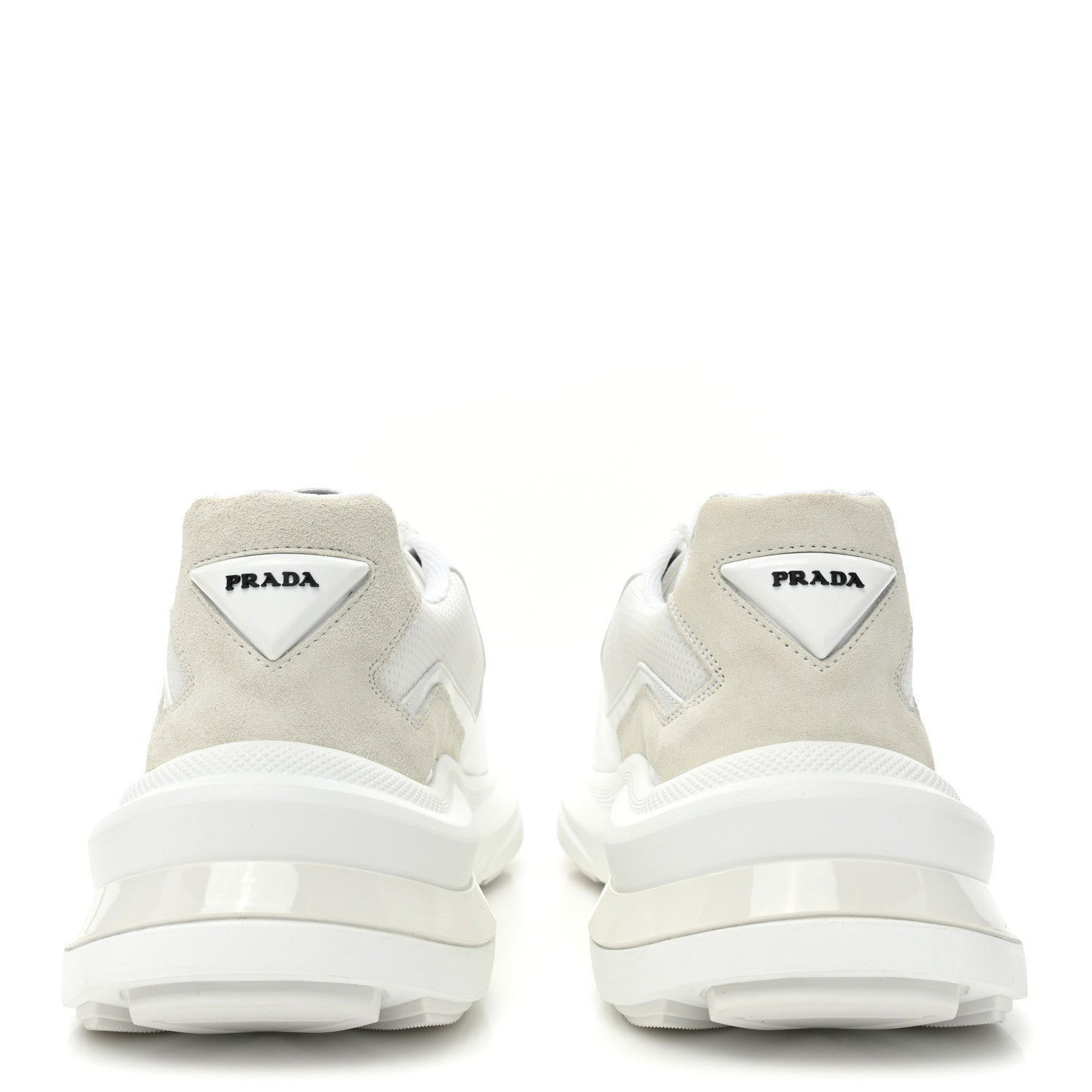 Prada Spazzolato Rois Bike Fabric Mens Sneakers 10 White 4 of 11