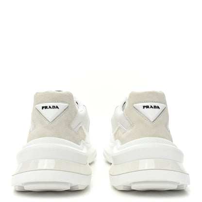 Prada Spazzolato Rois Bike Fabric Mens Sneakers 10 White 4 of 11