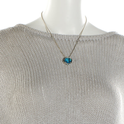 David Yurman Sterling Silver Blue Topaz 14mm Infinity Pendant Necklace 2 of 7
