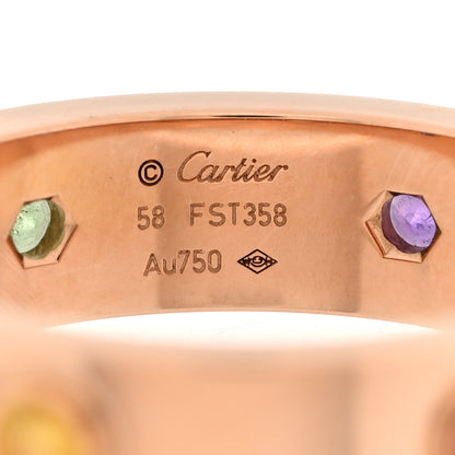 Cartier 18K Pink Gold Sapphire Garnet Amethyst 5.5mm LOVE Ring 58 8.5 4 of 5