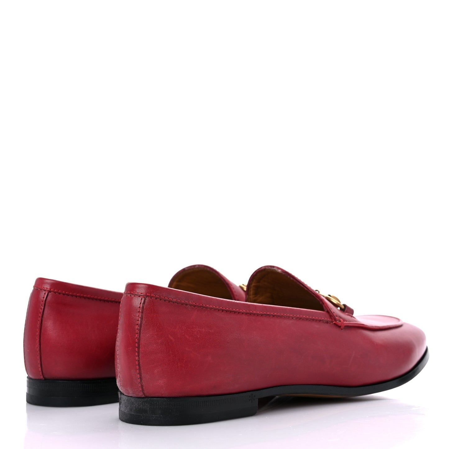 Lambskin Womens Brixton Horsebit Loafers 37 Hibiscus Red
