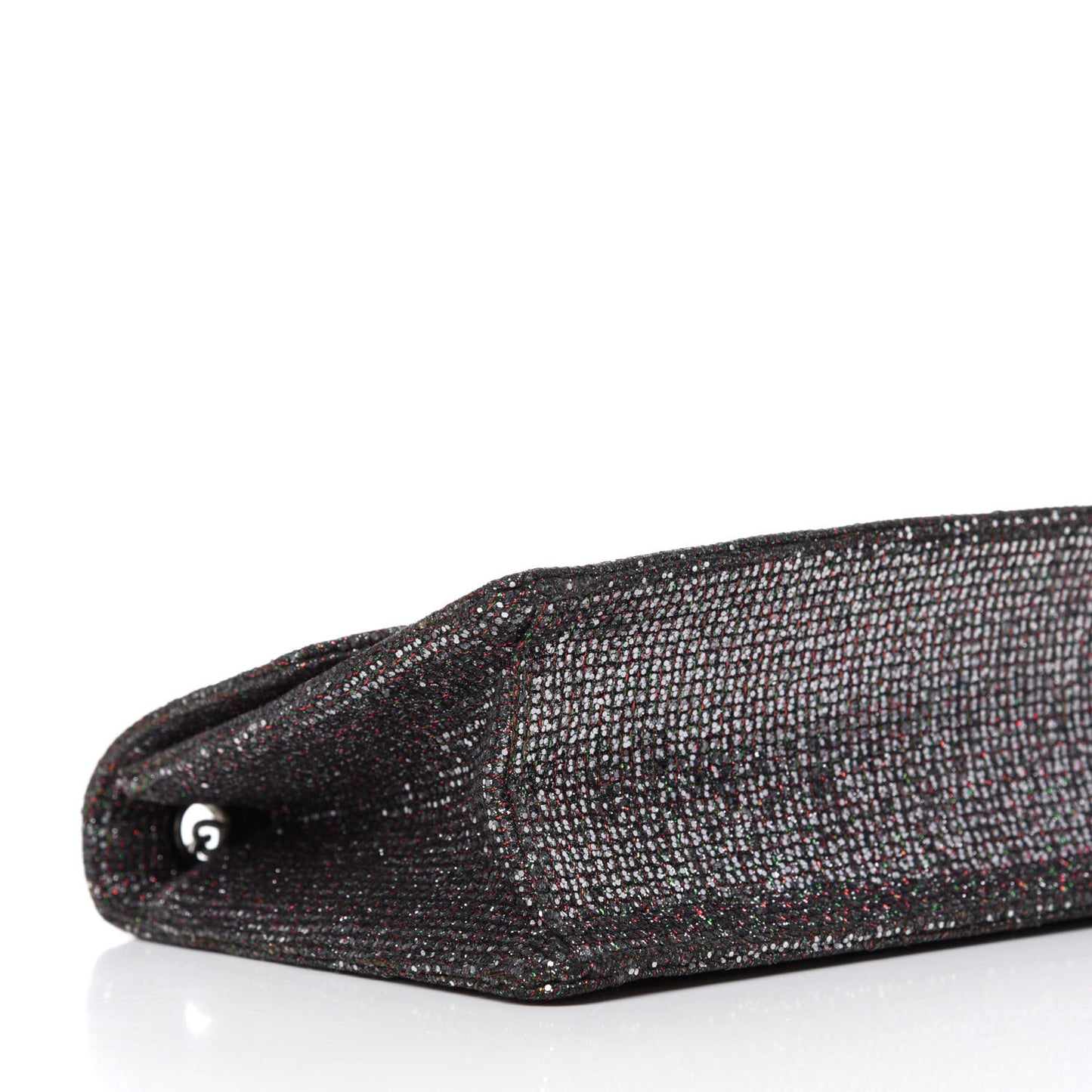 Crystal Quilted Mademoiselle Reissue 2.55 Flap Dark Silver