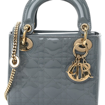 Christian Dior Patent Cannage Mini Lady Dior Light Blue 7 of 10