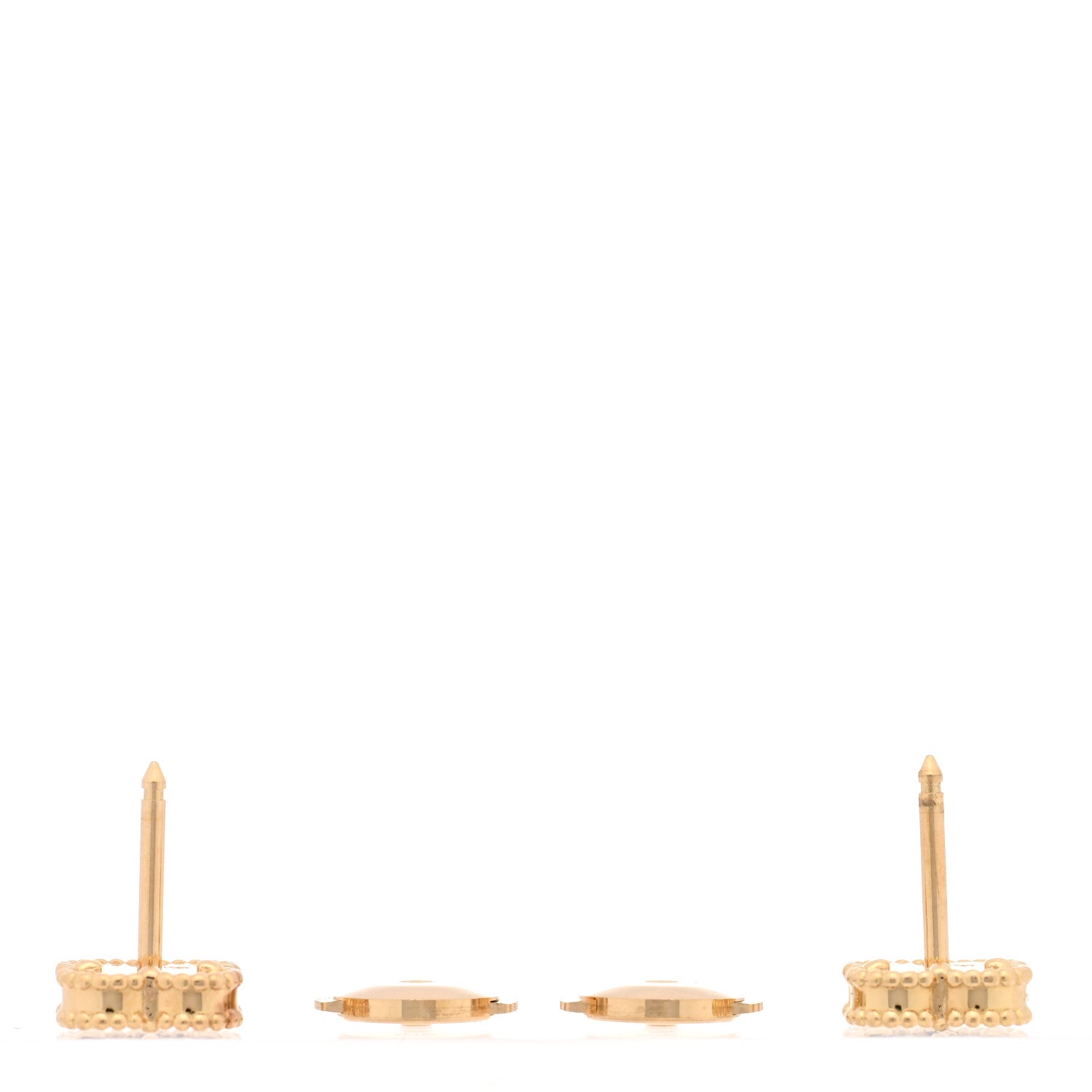 Van Cleef & Arpels 18K Yellow Gold Black Onyx Sweet Alhambra Earrings 3 of 5