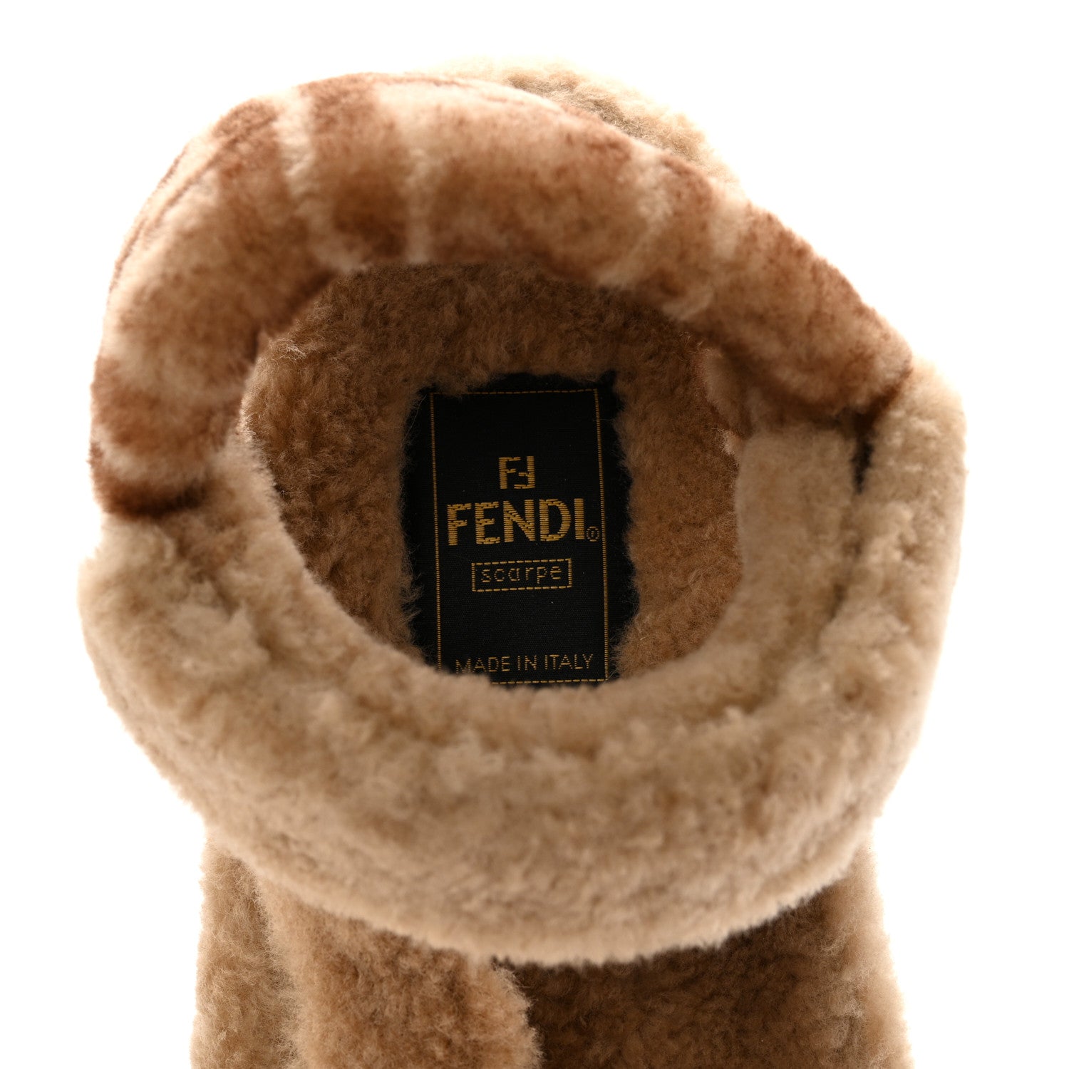 Fendi Shearling FF Fendi Feel Sandals 39 California Cacao 6 of 8