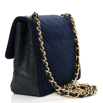 Chanel Jersey Lambskin Quilted Mini Square Flap Navy 3 of 16