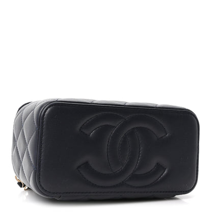 Chanel Lambskin Quilted Pick Me Up Vanity Case Navy 4 of 10