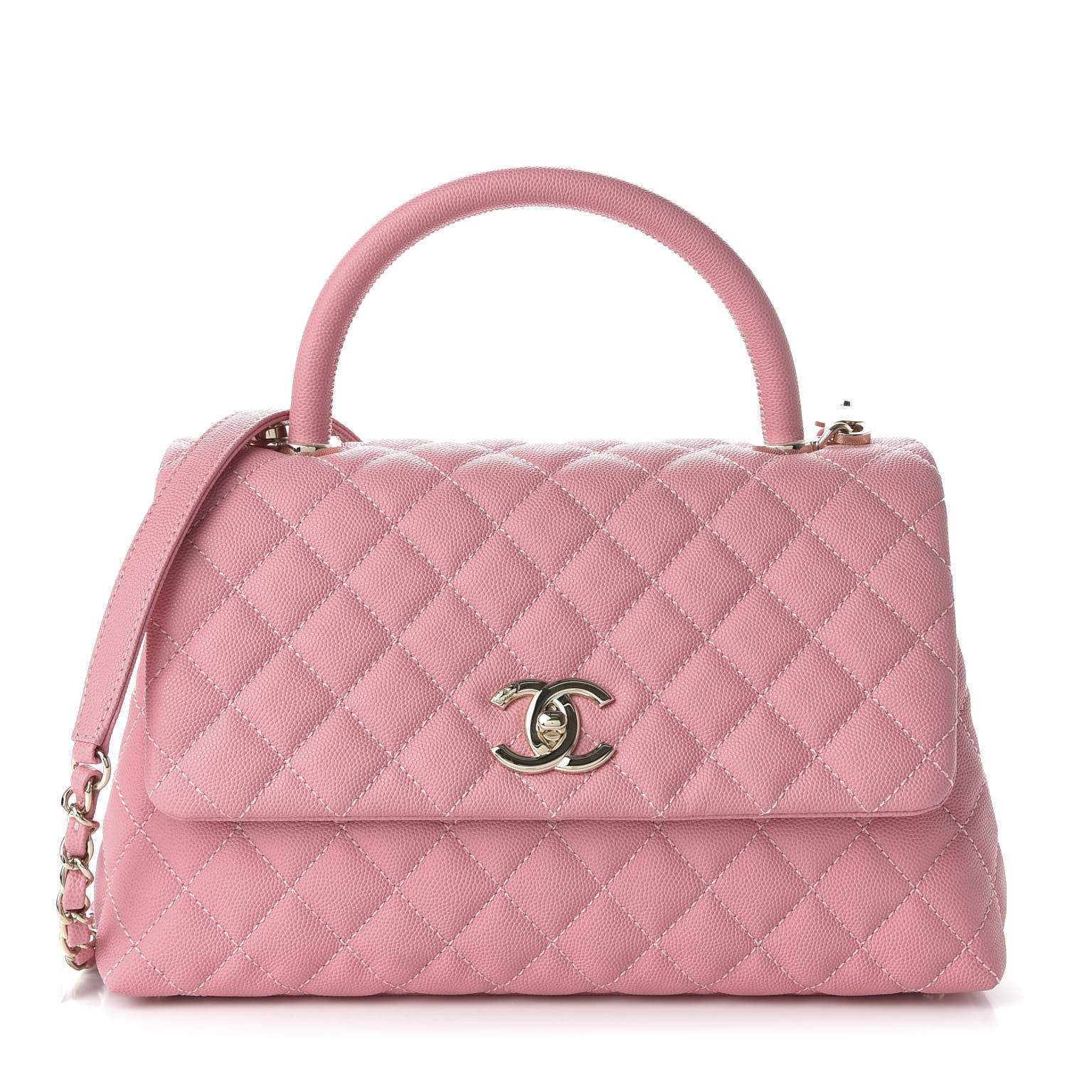 Chanel Caviar Quilted Small Coco Handle Flap Rose 1 of 10