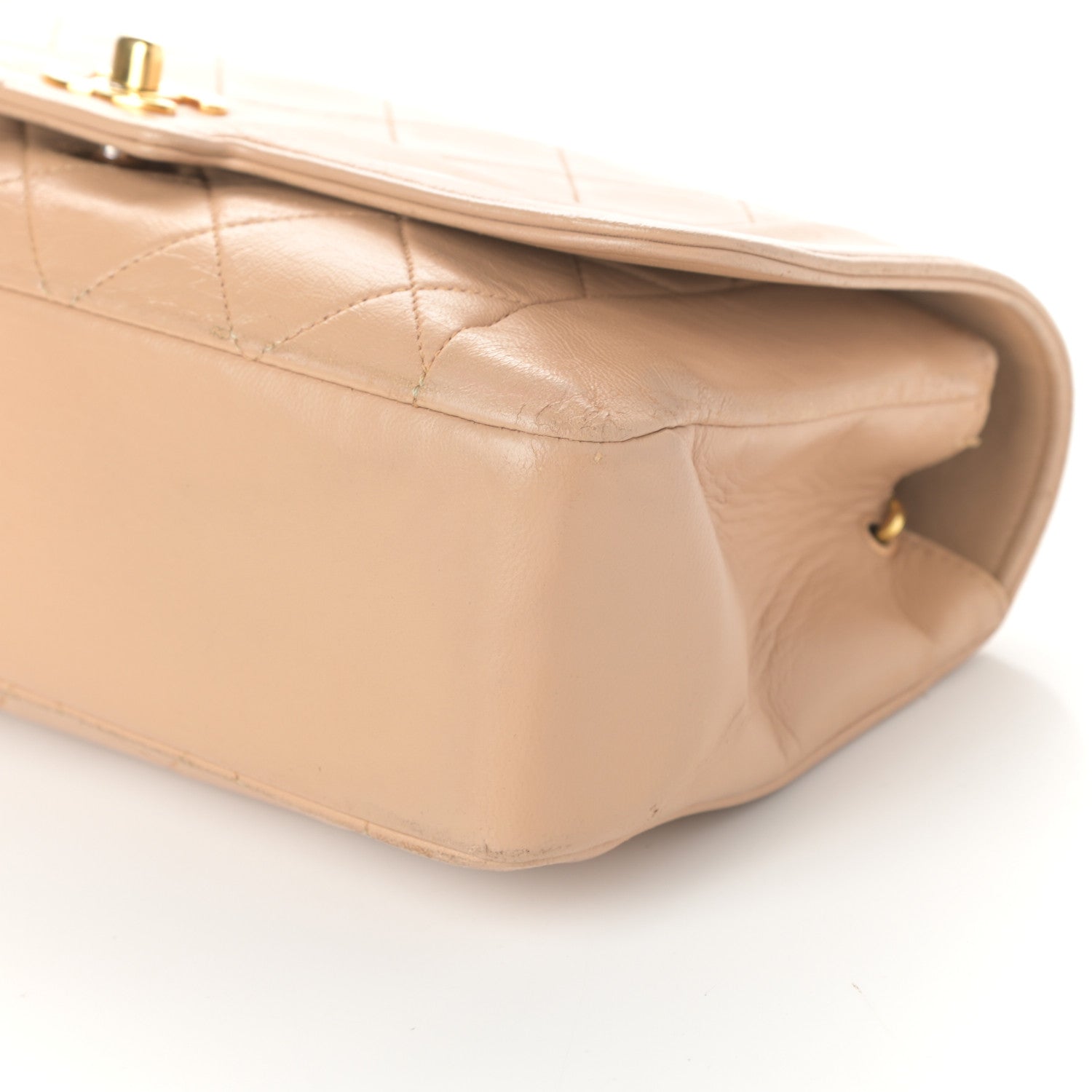 Chanel Lambskin Quilted Medium Single Flap Beige 10 of 10