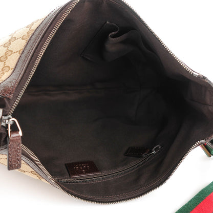 Gucci Monogram Web Medium Half Moon Hobo Dark Brown 5 of 7