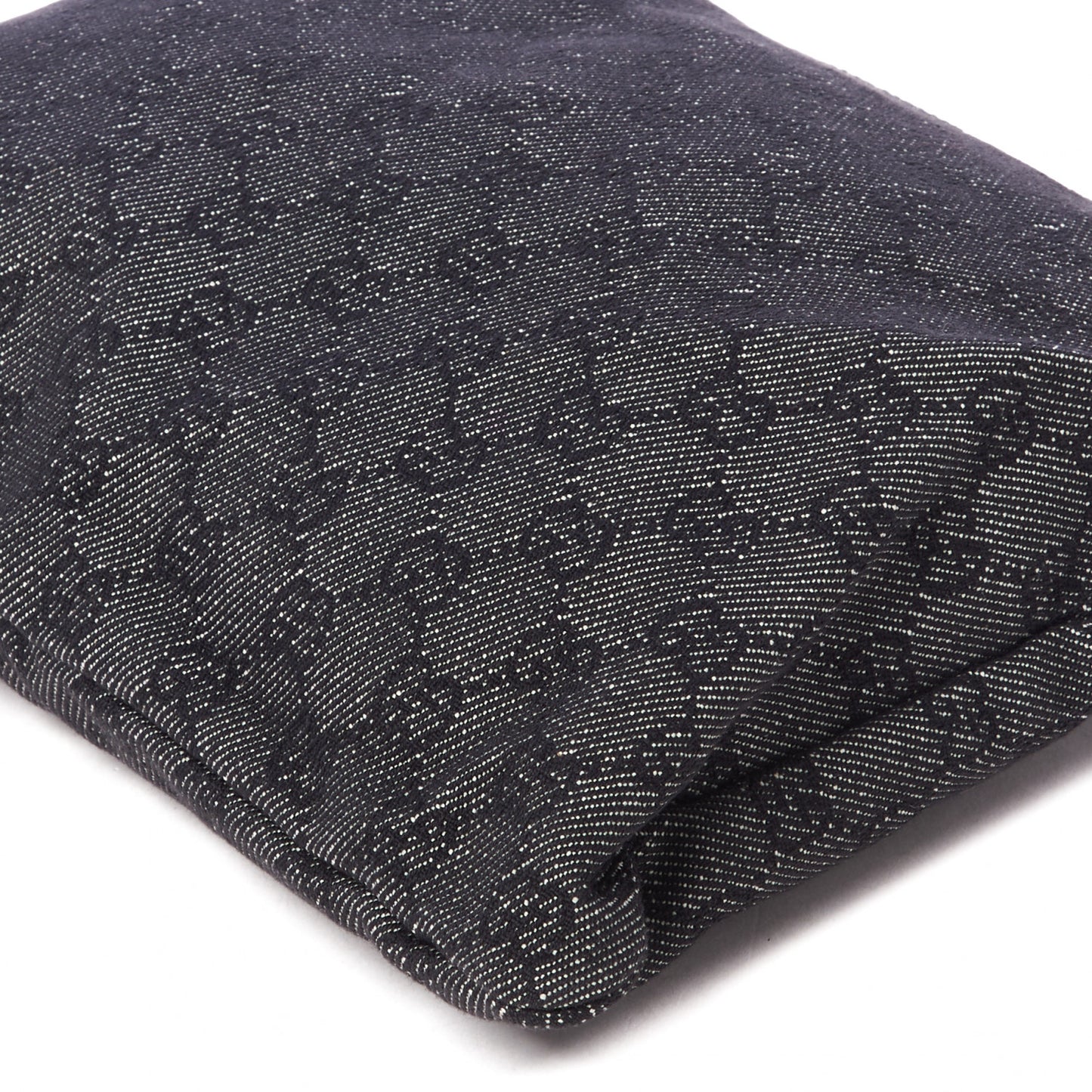 Denim Monogram Zip Top Pouch Black