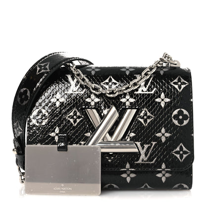 Louis Vuitton Snakeskin Monogram Twist Shoulder Bag PM Black 3 of 12