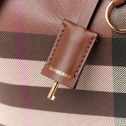 Burberry E-canvas Check Bowling Bag Dark Birch Brown 7 of 10