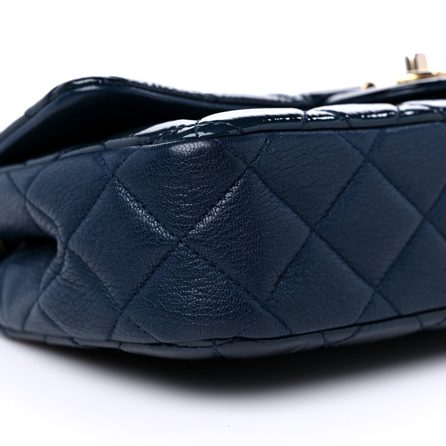 Chanel Patent Goatskin Quilted Medium CC Eyelet Flap Blue 8 of 11