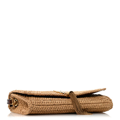 Saint Laurent Raffia Monogram Tassel Kate 99 Dark Nude 4 of 12