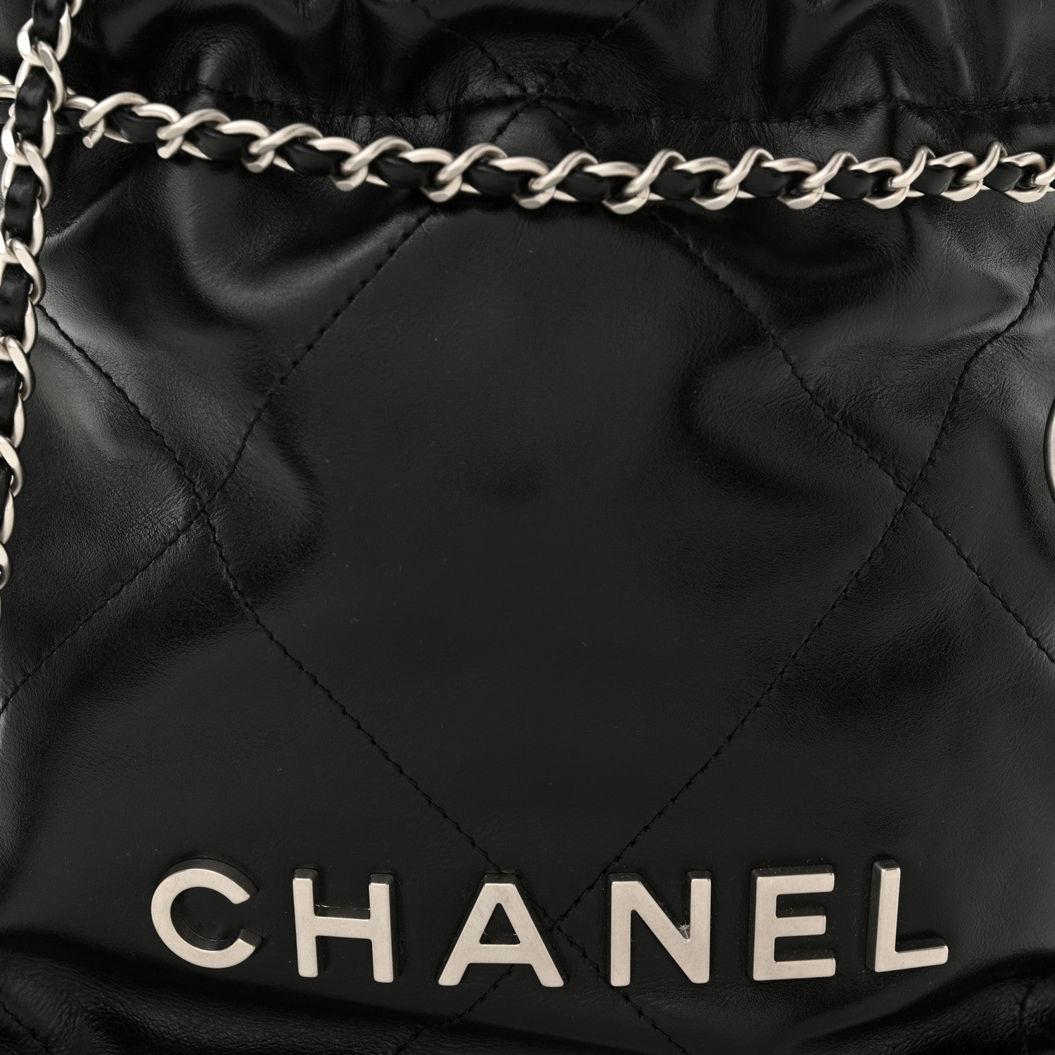 Chanel Shiny Calfskin Quilted Mini Chanel 22 Black 8 of 10