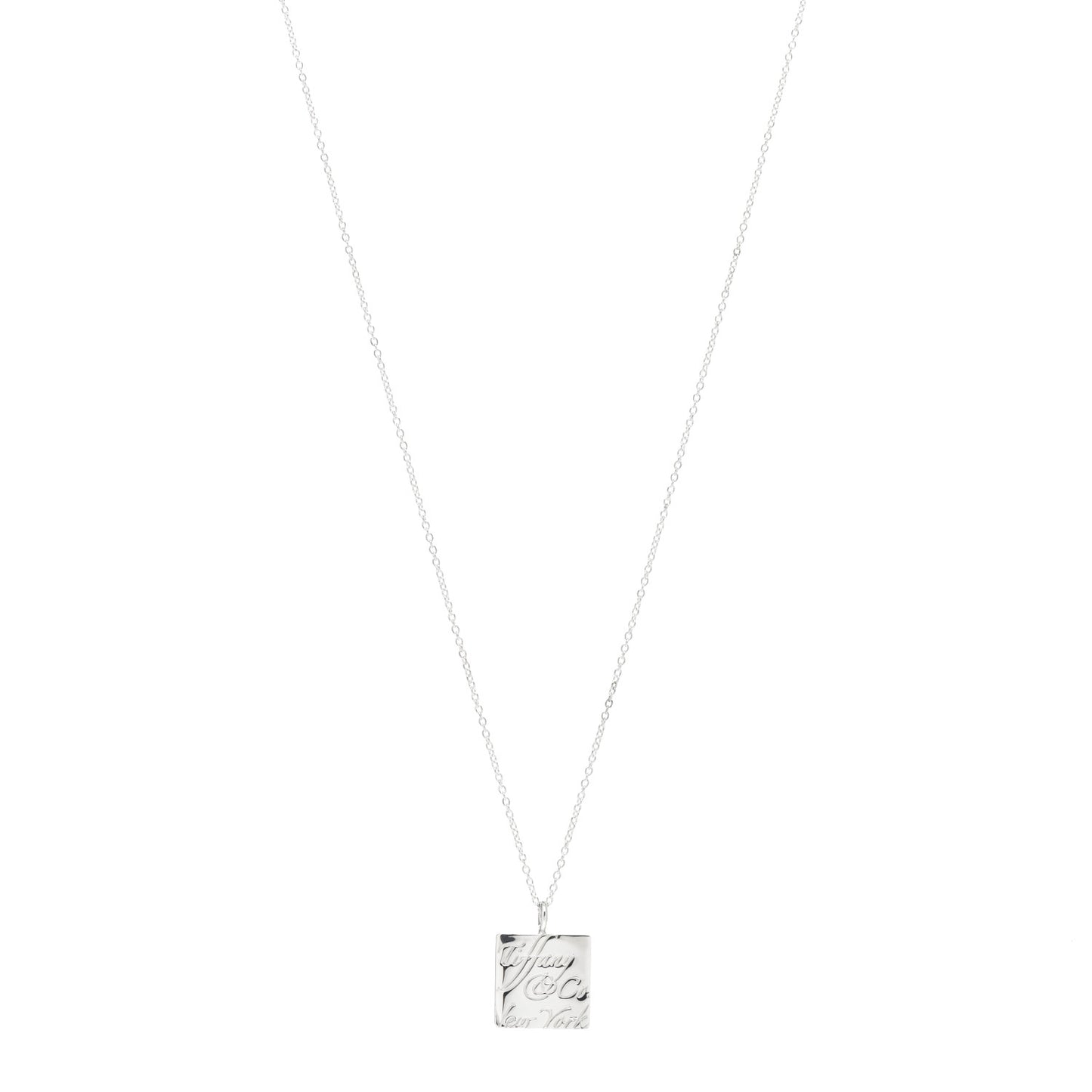 Sterling Silver Love Notes Square Pendant Necklace