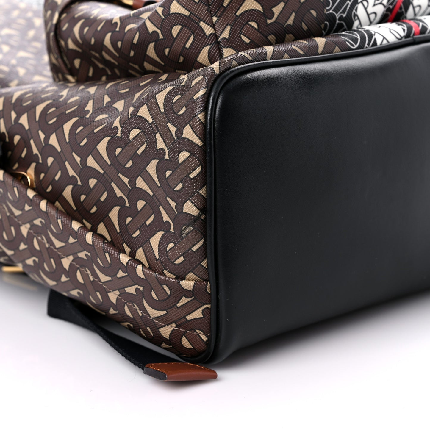 E-Canvas Monogram Stripe Backpack Bridle Brown