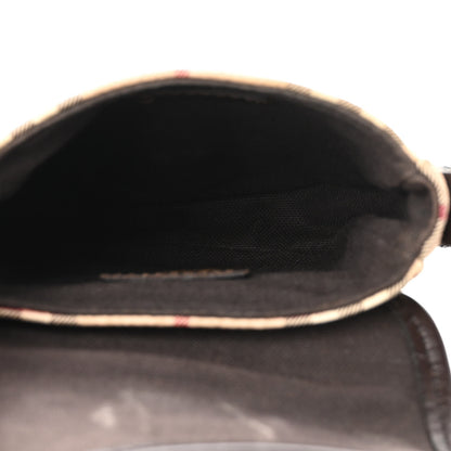 Burberry Haymarket Check Buckle Crossbody Bag Dark Brown 5 of 10