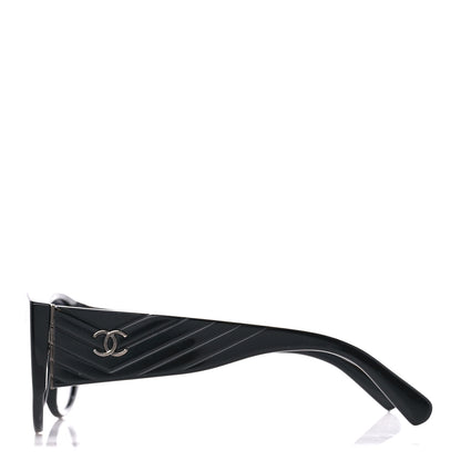 Chanel Acetate Polarized Oval Sunglasses 5411-A Black 3 of 8