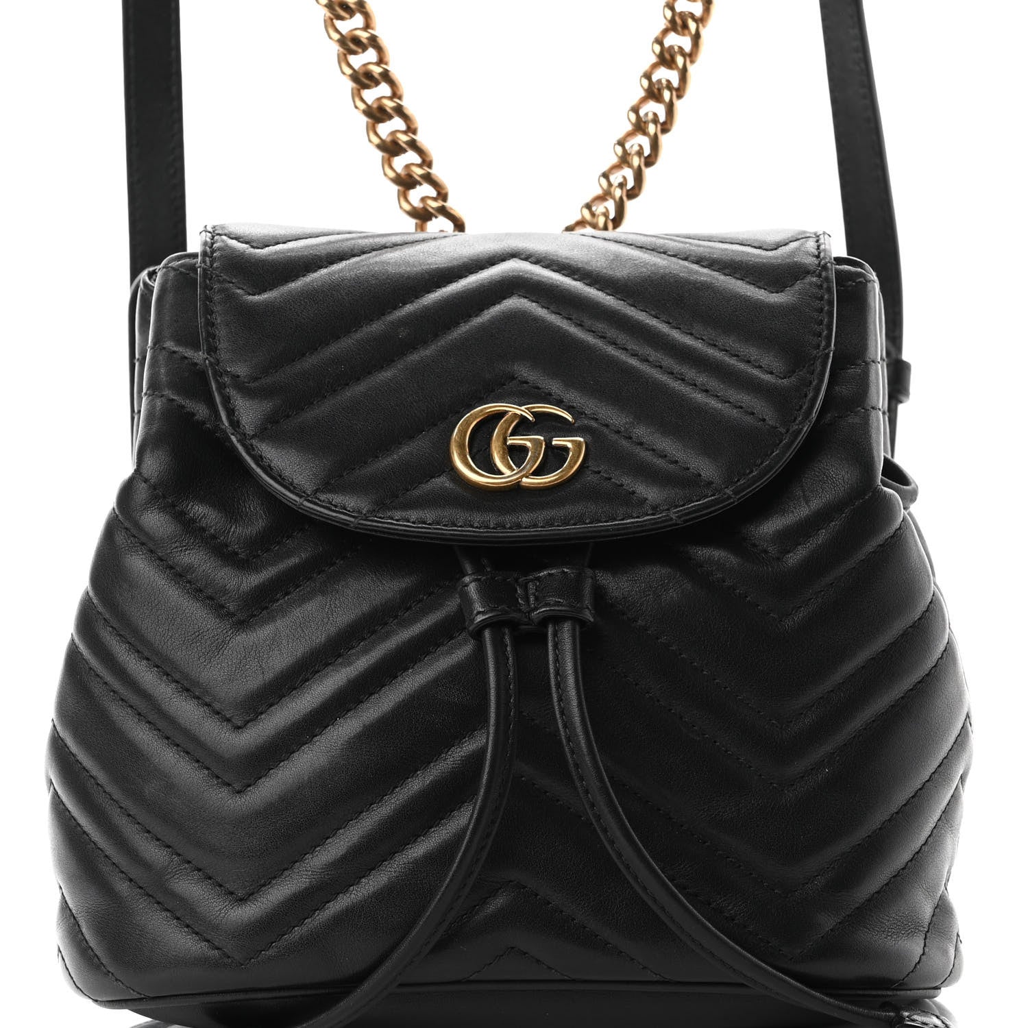 Gucci Calfskin Matelasse GG Marmont Flap Backpack Black 8 of 9