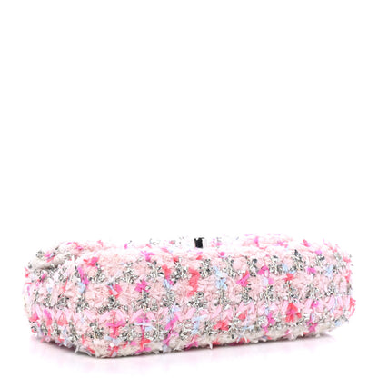 Chanel Tweed Quilted Mini Rectangular Flap Light Pink Silver Blue 3 of 5