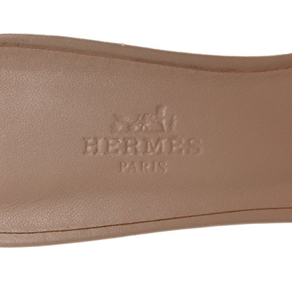 Hermes Calfskin Oasis Sandals 37.5 Beige Nude 7 of 8