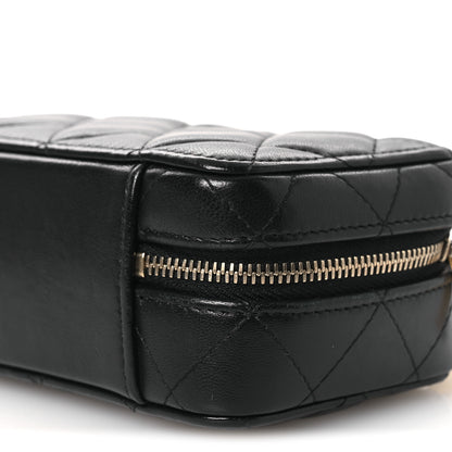 Chanel Lambskin Quilted Top Handle Mini Vanity Case Black 10 of 11