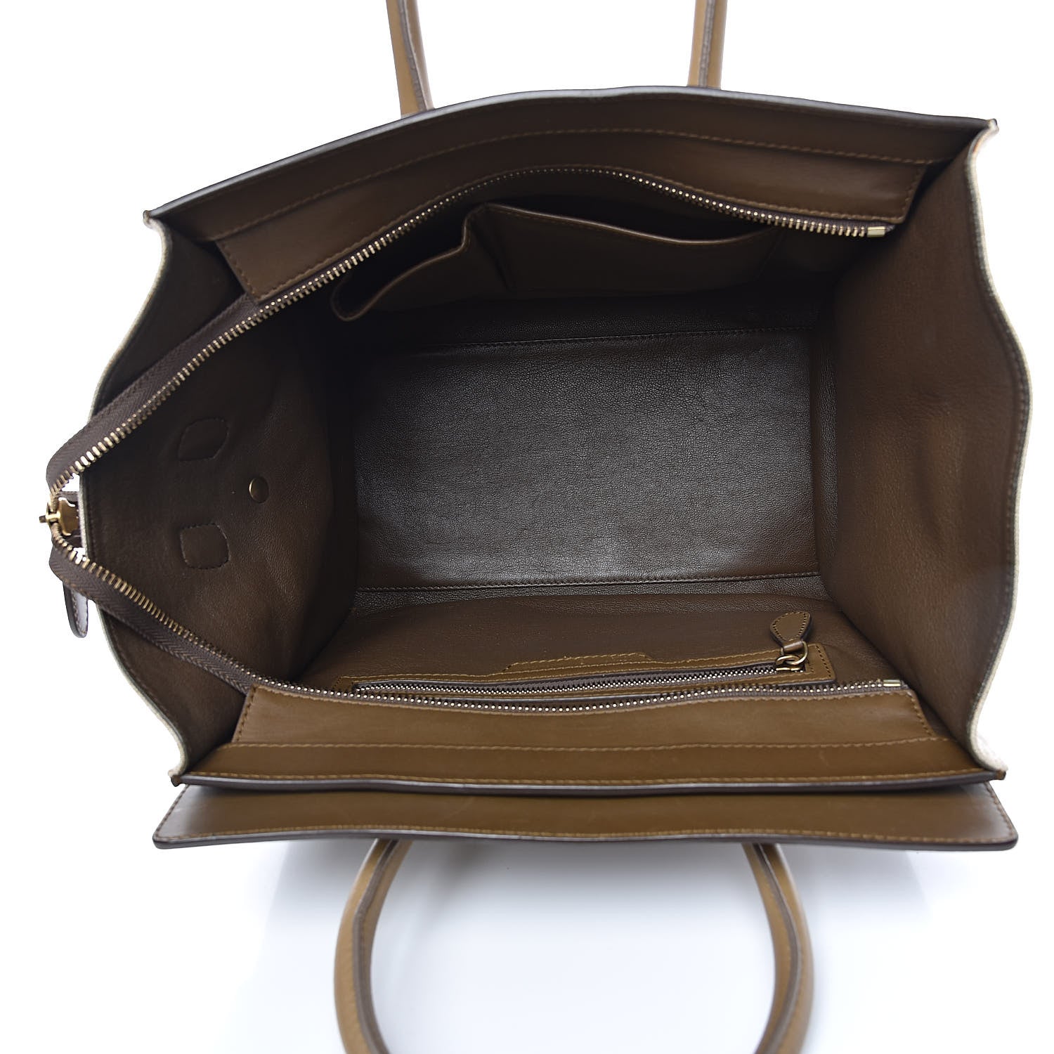 Celine Natural Canvas Smooth Calfskin Mini Luggage Brown 5 of 21