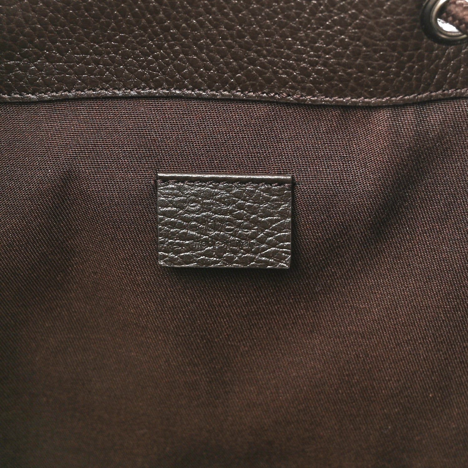 Gucci Monogram Dollar Calfskin O Drawstring Backpack Beige Ebony Testa di Moro Dark Chocolate 6 of 10