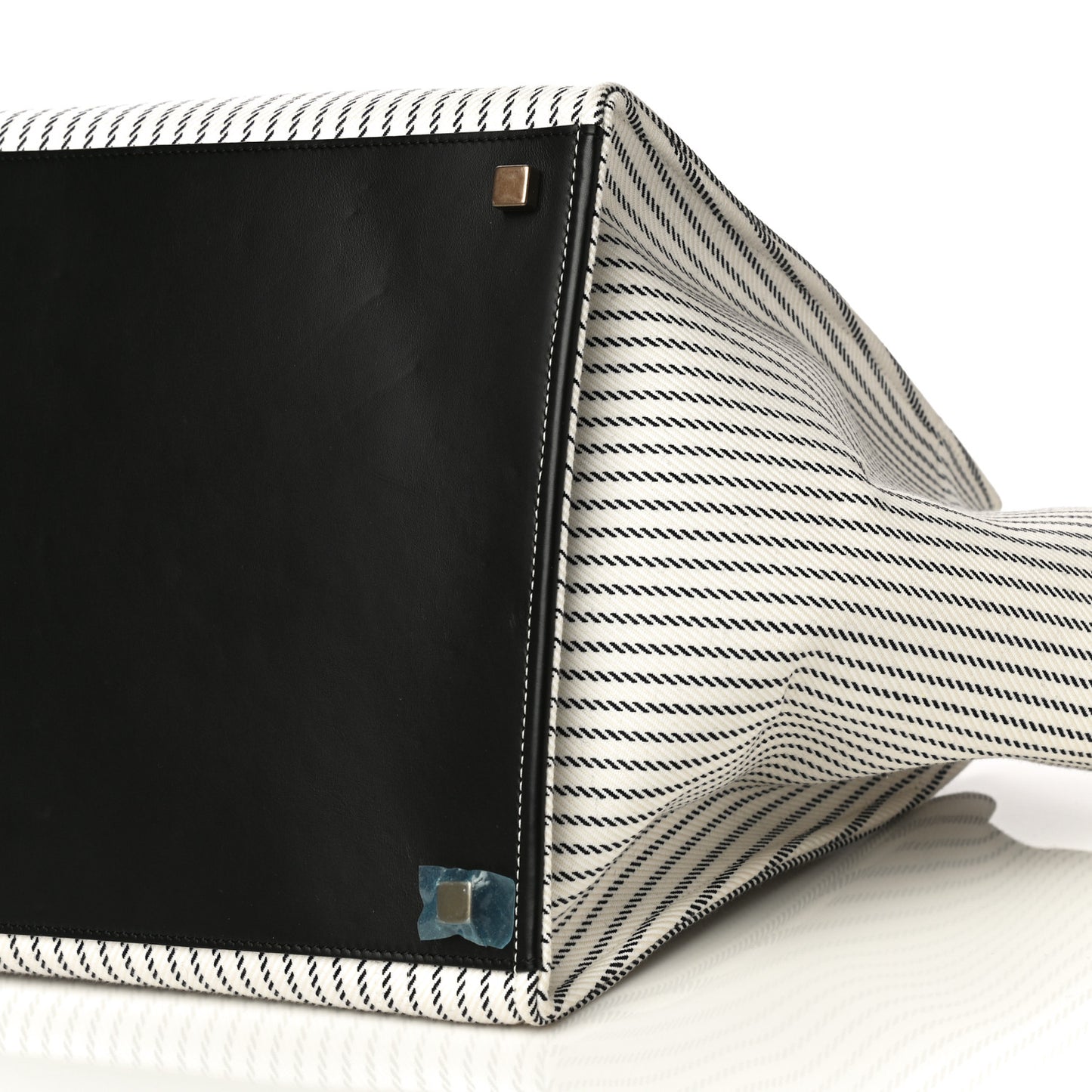 Cotton Canvas Striped Medium Phantom Luggage White Navy