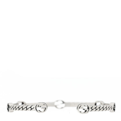Gucci Sterling Silver Thin Interlocking G Cuff Bracelet 19 2 of 4