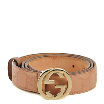 Gucci Guccissima Interlocking G Belt 100 40 Winter Rose 1 of 5